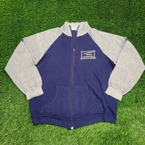 Vintage 80s Sportswear Colorblock Jacket M/L 21x25 Blue Gray